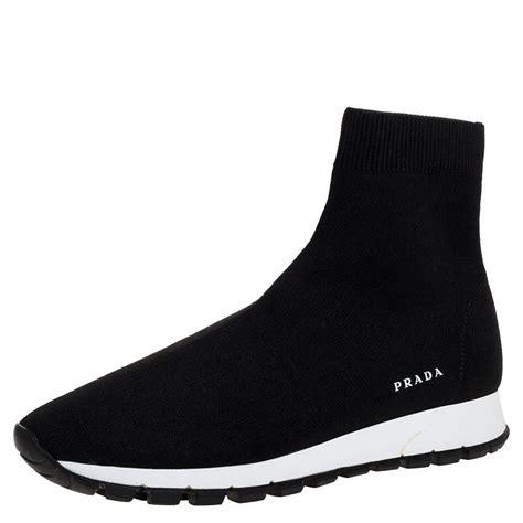 prada high top knit sneakers